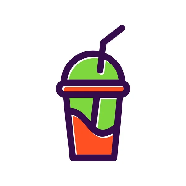 Milkshake Filled Vector Icon Desig — Stock Vector