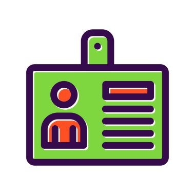 Tanımlama kartı doldurulmuş Vektör Simgesi Tasarımı