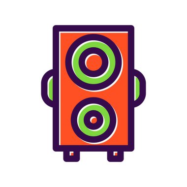 Hoparlör Dolu Vektör Simgesi Tasarımı