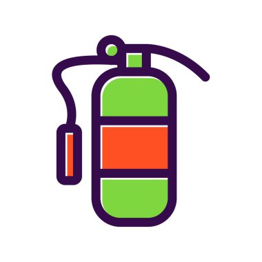 Yangın söndürücü Doldurulmuş Vektör Simgesi Tasarımı