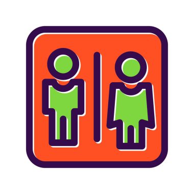 Tuvalet Doldurulmuş Vektör Simgesi Tasarımı