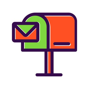 Posta Kutusu Dolu Vektör Simgesi Tasarımı