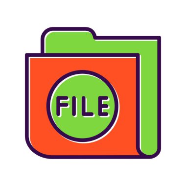 Dosya Dizini Doldurulmuş Vektör Simgesi Tasarımı