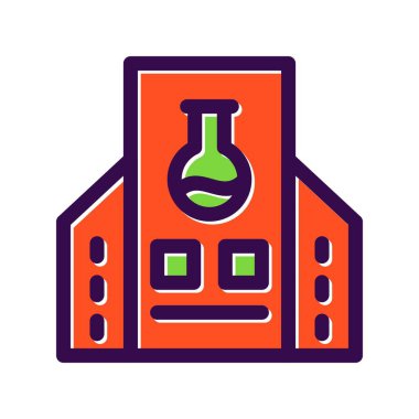 Araştırma Merkezi Dolu Vektör Simgesi Tasarımı