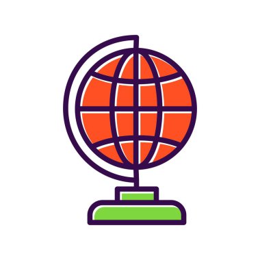 Dünya Dolu Vektör Simgesi Tasarımı