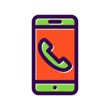 Cep Telefonu Doldurulmuş Vektör Simgesi Tasarımı