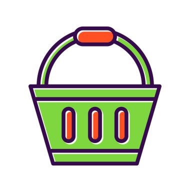 Sepet Dolu Vektör Simgesi Tasarımı