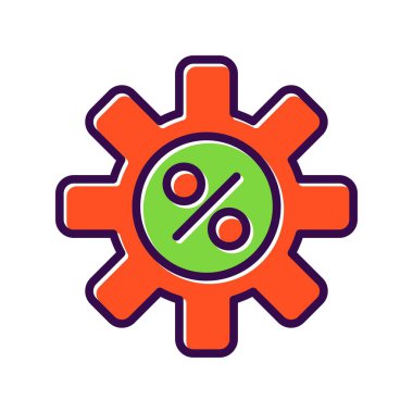 İndirim Ayarları Dolu Vektör Simgesi Tasarımı