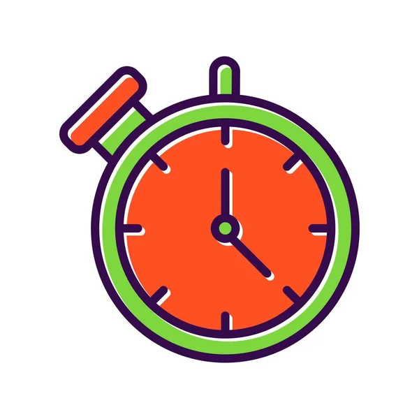 Stop Horloge Gevuld Vectoricoon Ontwerp — Stockvector