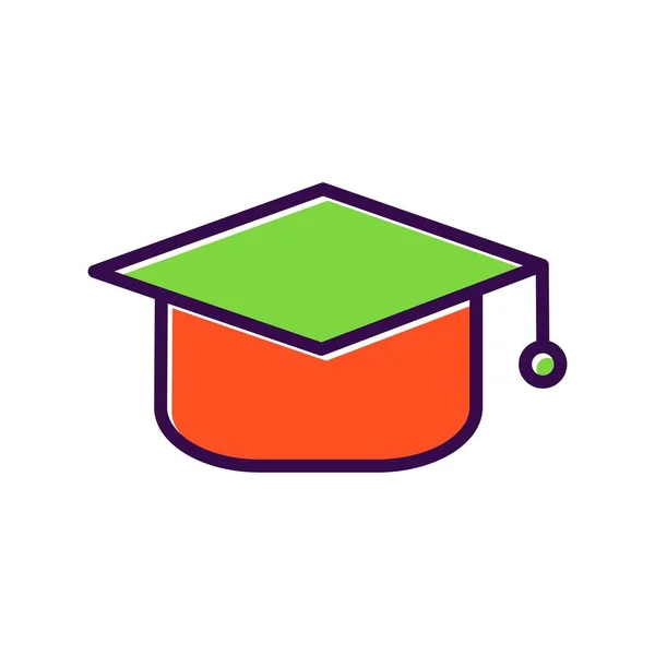 Education Cap Filled Vector Icon Design — Stock Vector