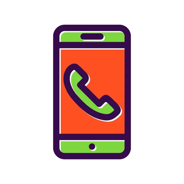 Mobiele Telefoon Gevuld Vectoricoon Ontwerp — Stockvector