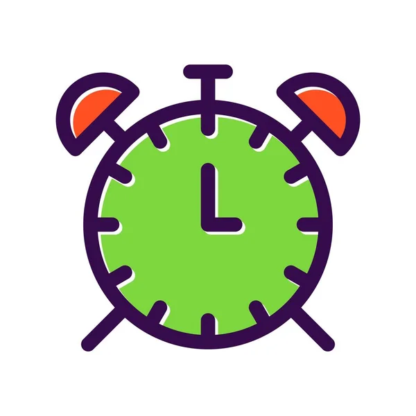 Relógio Alarme Enchido Vector Icon Design — Vetor de Stock