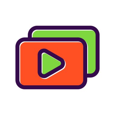Video Doldurulmuş Vektör Simgesi Tasarımı