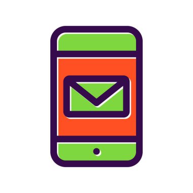 E- posta Doldurulmuş Vektör Simgesi Tasarımı