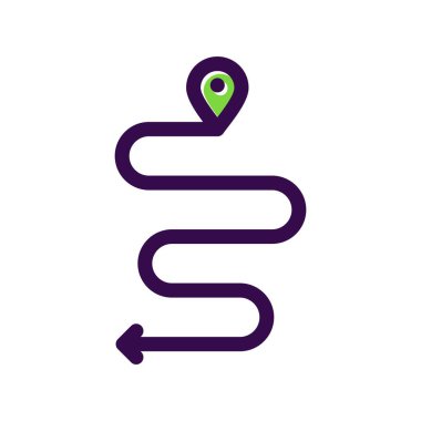 Yol Haritası Doldurulmuş Vektör Simgesi Tasarımı