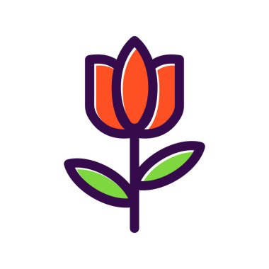 Çiçek Doldurulmuş Vektör Simgesi Tasarımı