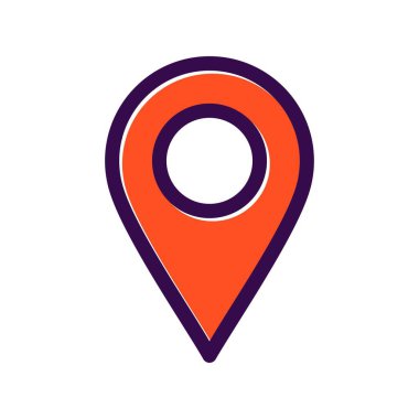 Konum Doldurulmuş Vektör Simgesi Tasarımı