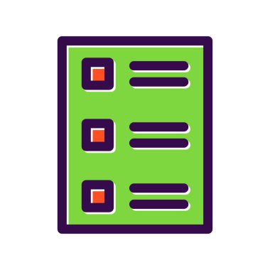 Kontrol Listesi Doldurulmuş Vektör Simgesi Tasarımı
