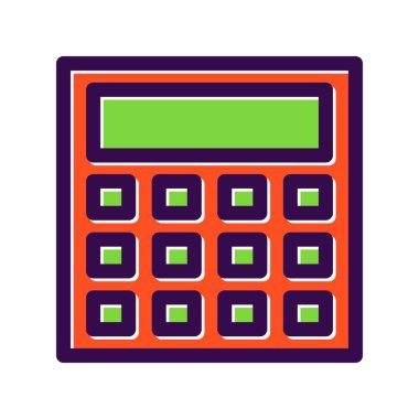 Hesaplayıcı Doldurulmuş Vektör Simgesi Tasarımı