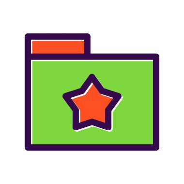 Yıldız Dizini Doldurulmuş Vektör Simgesi Tasarımı