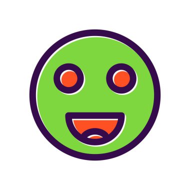 Mutlu Doldurulmuş Vektör Simgesi Tasarımı