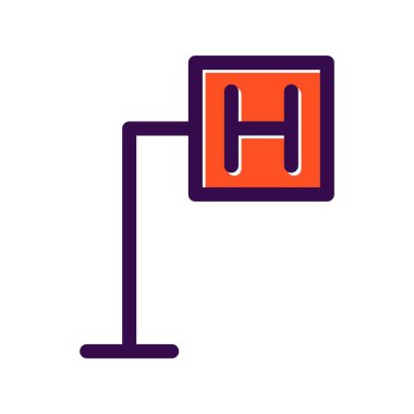 Hastane İşareti Dolu Vektör Simgesi Tasarımı