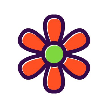 Çiçek Doldurulmuş Vektör Simgesi Tasarımı