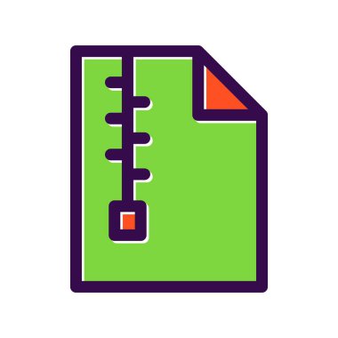 Belge Zip Doldurulmuş Vektör Simgesi Tasarımı