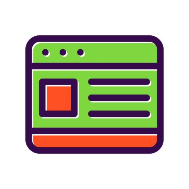Tarayıcı Doldurulmuş Vektör Simgesi Tasarımı