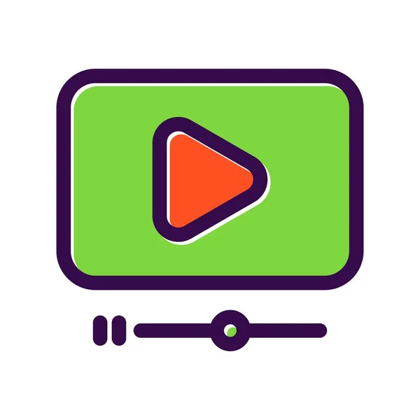 Σχεδιασμός Εικονιδίου Vector Filled Video Play — Διανυσματικό Αρχείο