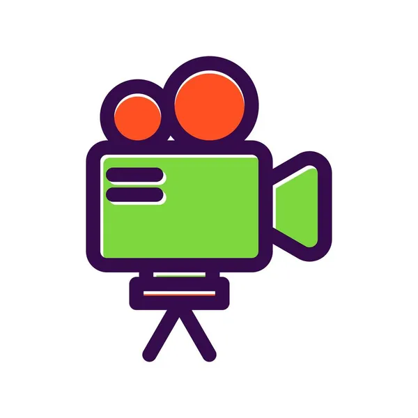 Videokamera Füllte Vektor Icon Design — Stockvektor