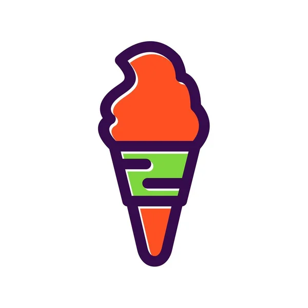 Eiscreme Gefüllt Vector Icon Design — Stockvektor