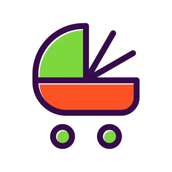 Baby Carriage Full Vector Icon Desig — Stockový vektor