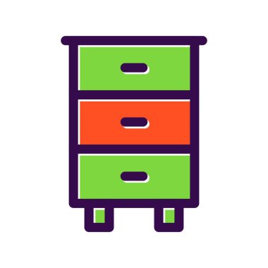 Çekmeceler Sandığı Doldurulmuş Vektör Simgesi Tasarımı