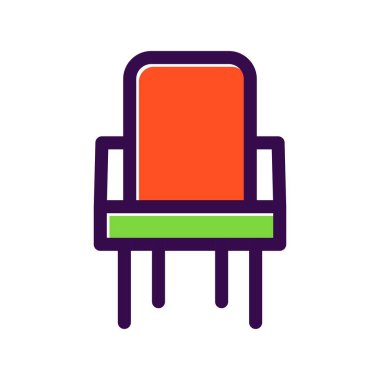 Sandalye Dolu Vektör Simgesi Tasarımı