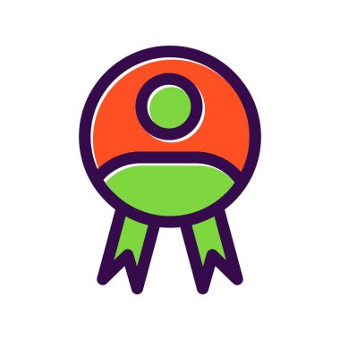 Rozet Doldurulmuş Vektör Simgesi Tasarımı