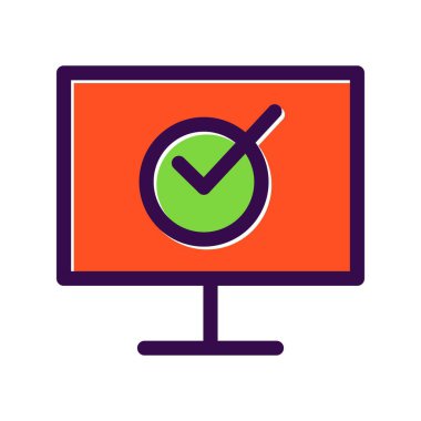 Elektronik Oylama Dolu Vektör Simgesi Tasarımı