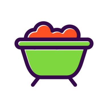 Küvet Dolu Vektör Simgesi Tasarımı