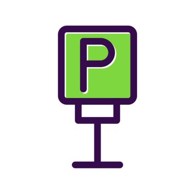 Park İşareti Dolu Vektör Simgesi Tasarımı