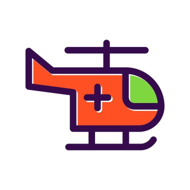 Helikopter Dolu Vektör Simgesi Tasarımı