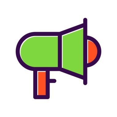 Megafon Dolu Vektör Simgesi Tasarımı