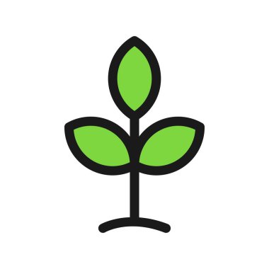 Filizler Doldurulmuş Vektör Simgesi Tasarımı