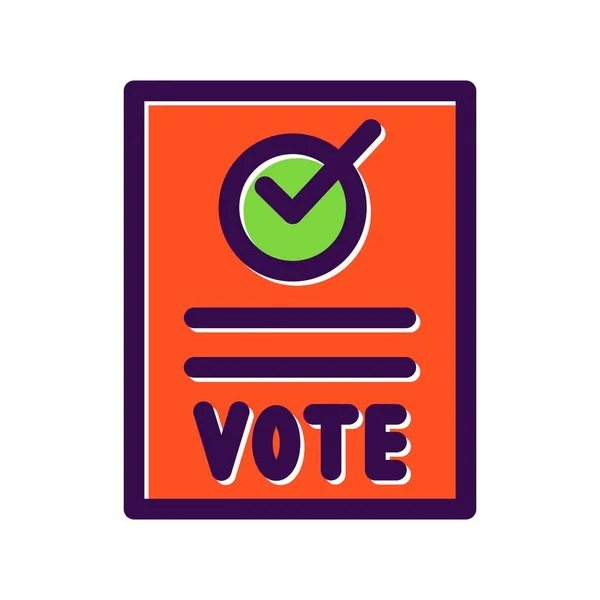 Vote Yes Filled Vector Icon Design — Stock Vector