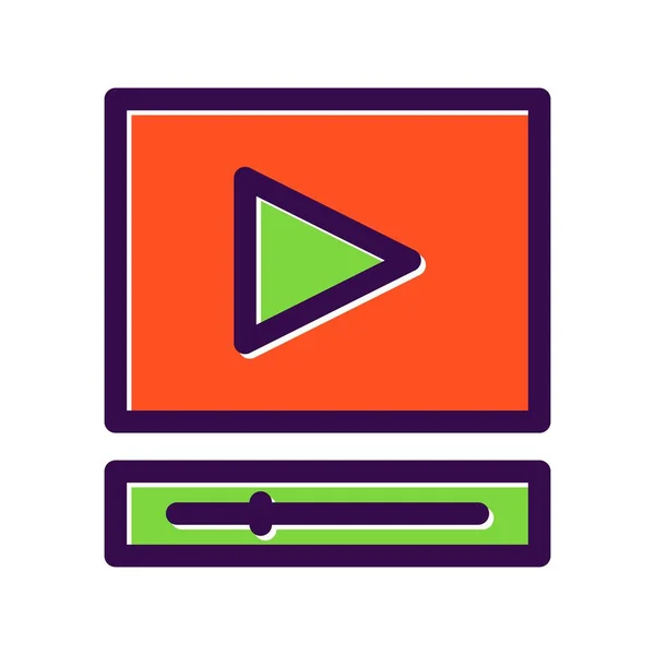 Video Player Filled Vector Icon Design — Stock Vector