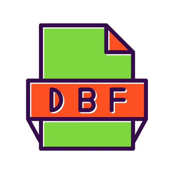 Dbf Γεμισμένο Διανυσματικό Εικονίδιο Desig — Διανυσματικό Αρχείο
