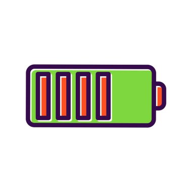 Pil Doldurulmuş Vektör Simgesi Tasarımı