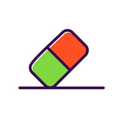 Silgi Doldurulmuş Vektör Simgesi Tasarımı