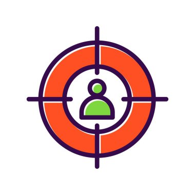 Hedef Doldurulmuş Vektör Simgesi Tasarımı