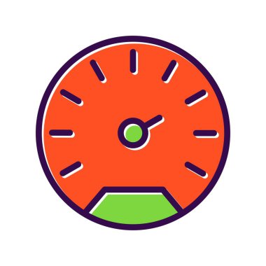 Hız Ölçer Doldurulmuş Vektör Simgesi Tasarımı