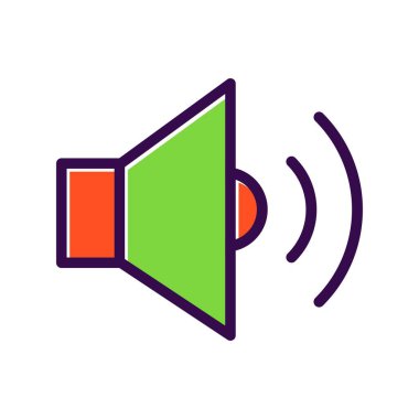 Hoparlör Dolu Vektör Simgesi Tasarımı